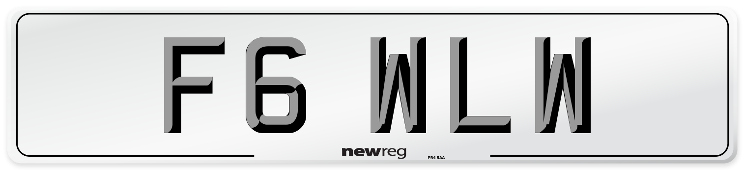 F6 WLW Number Plate from New Reg